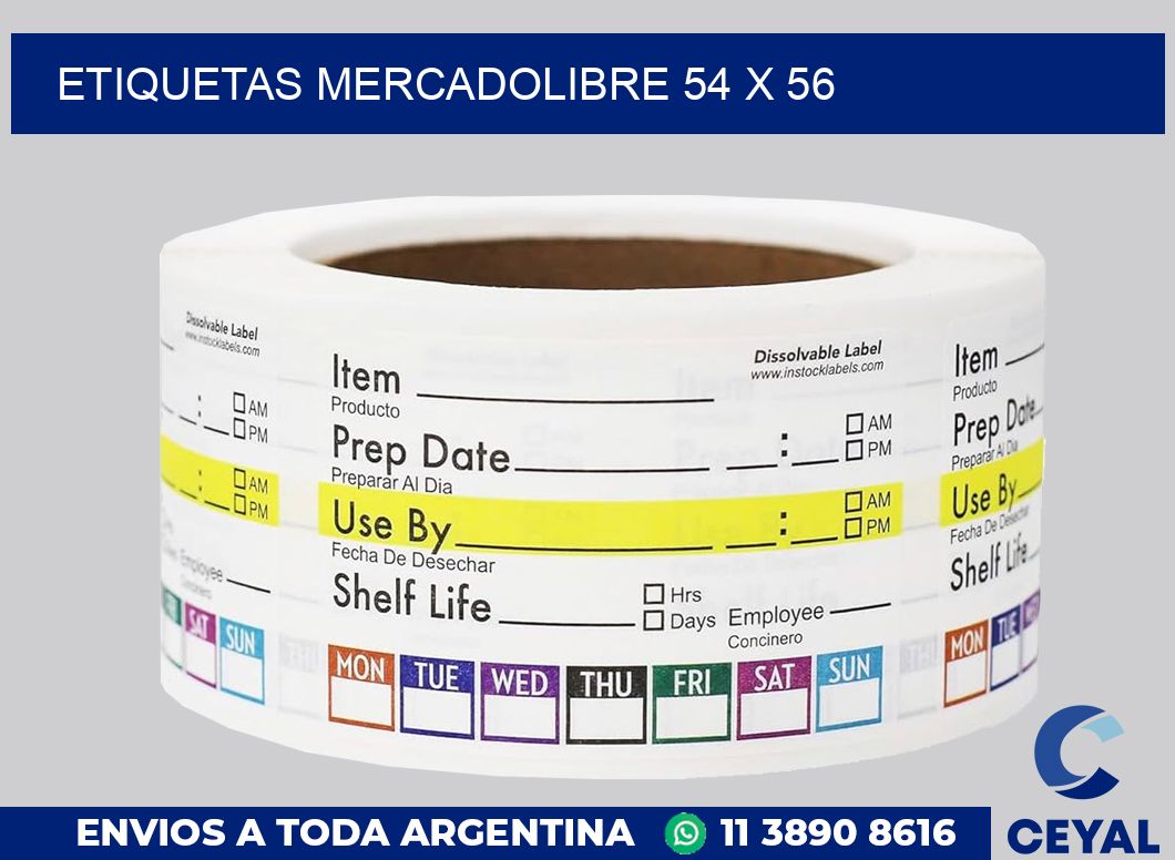 etiquetas mercadolibre 54 x 56