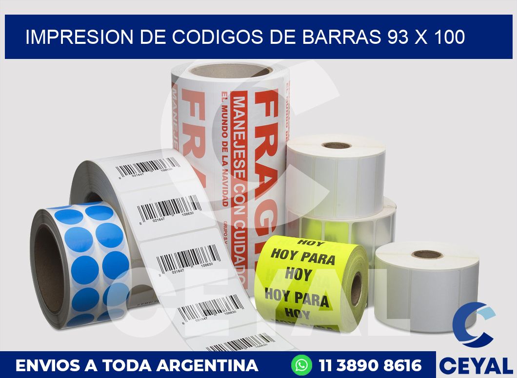 impresion de codigos de barras 93 x 100