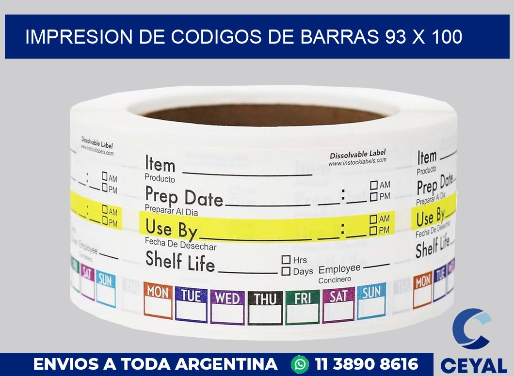 impresion de codigos de barras 93 x 100