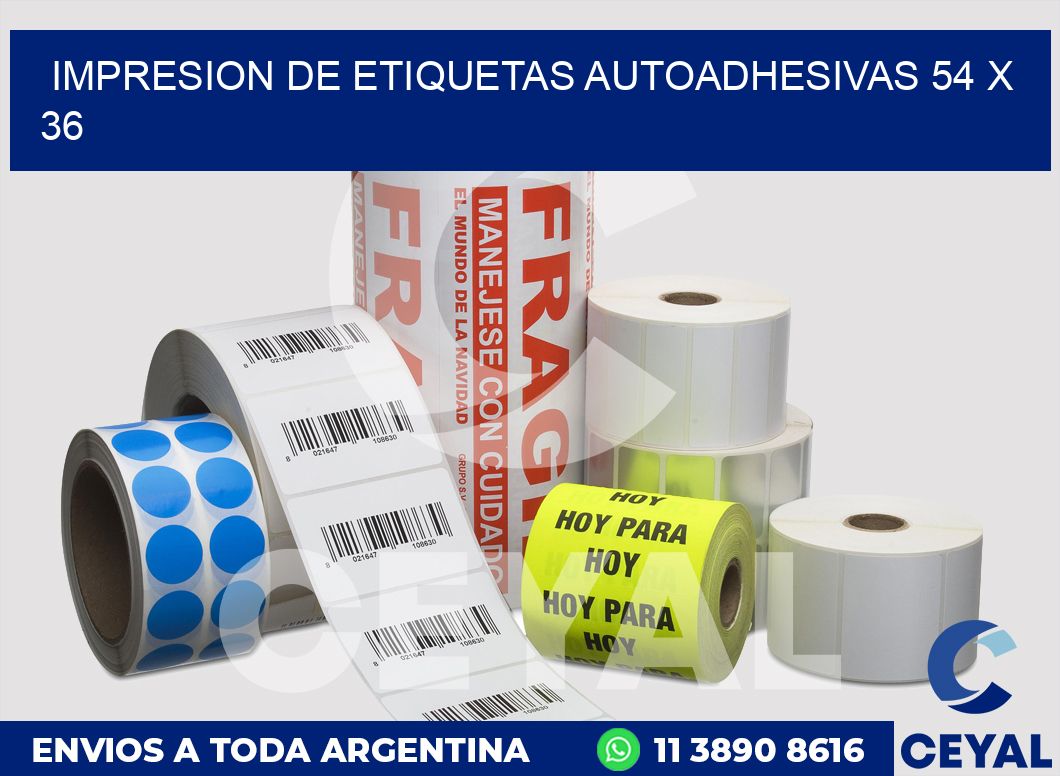impresion de etiquetas autoadhesivas 54 x 36