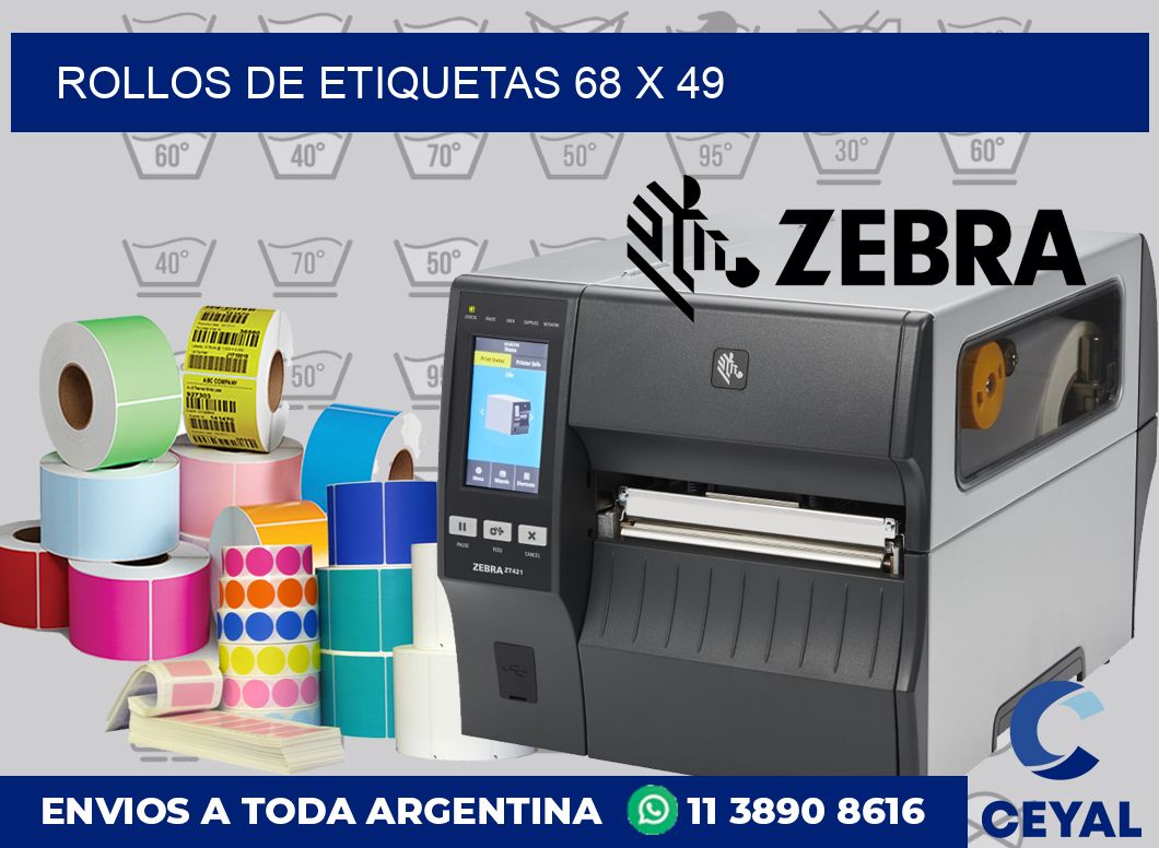 rollos de etiquetas 68 x 49