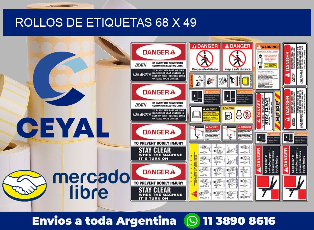 rollos de etiquetas 68 x 49