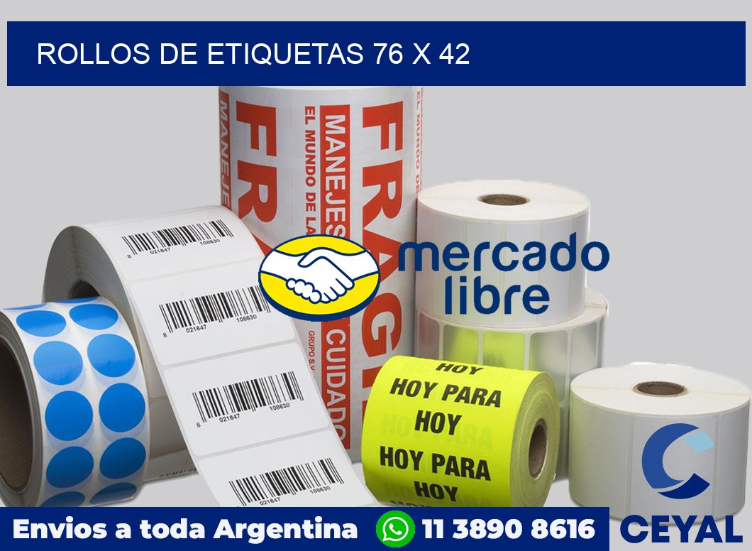 rollos de etiquetas 76 x 42