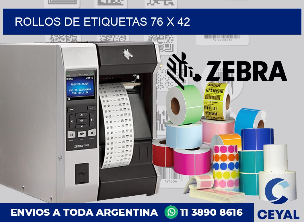 rollos de etiquetas 76 x 42