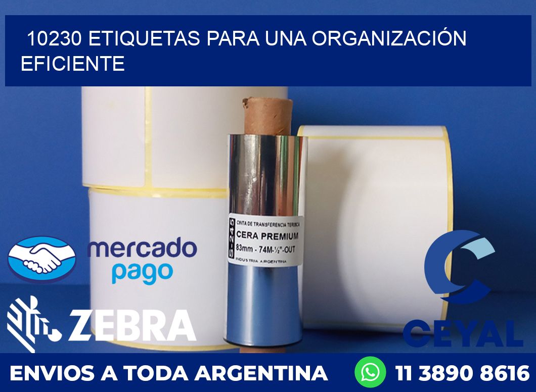 10230 ETIQUETAS PARA UNA ORGANIZACIÓN EFICIENTE