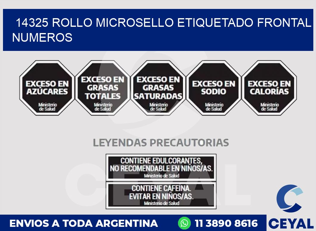 14325 ROLLO MICROSELLO ETIQUETADO FRONTAL NUMEROS
