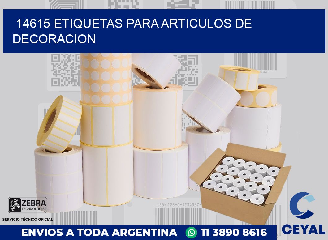 14615 ETIQUETAS PARA ARTICULOS DE DECORACION