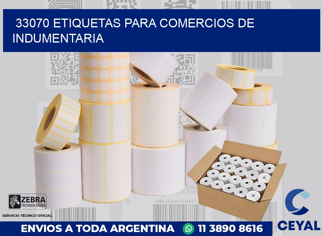 33070 ETIQUETAS PARA COMERCIOS DE INDUMENTARIA