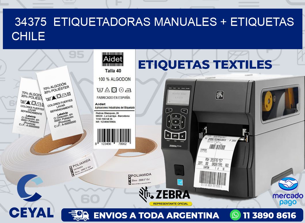 34375 ETIQUETADORAS MANUALES + ETIQUETAS CHILE