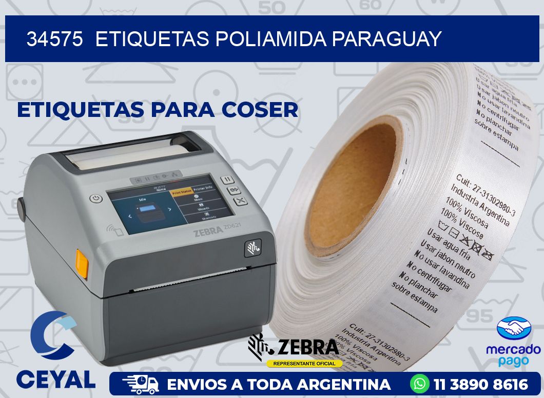 34575 ETIQUETAS POLIAMIDA PARAGUAY