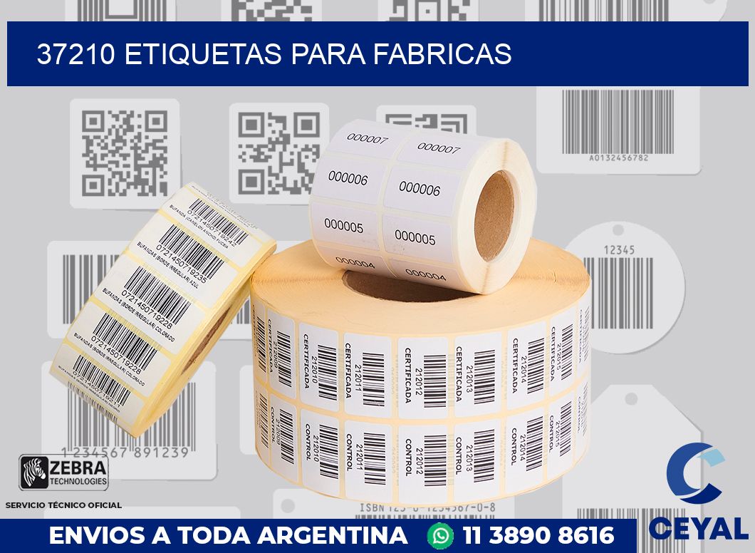 37210 ETIQUETAS PARA FABRICAS