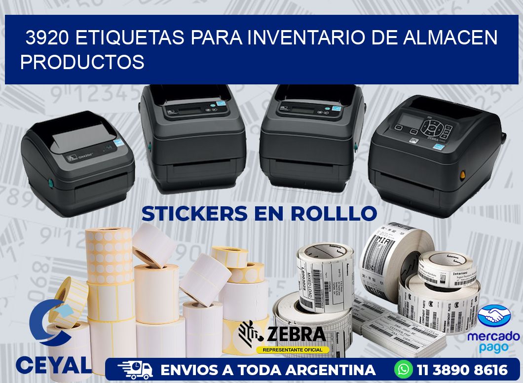 3920 ETIQUETAS PARA INVENTARIO DE ALMACEN PRODUCTOS