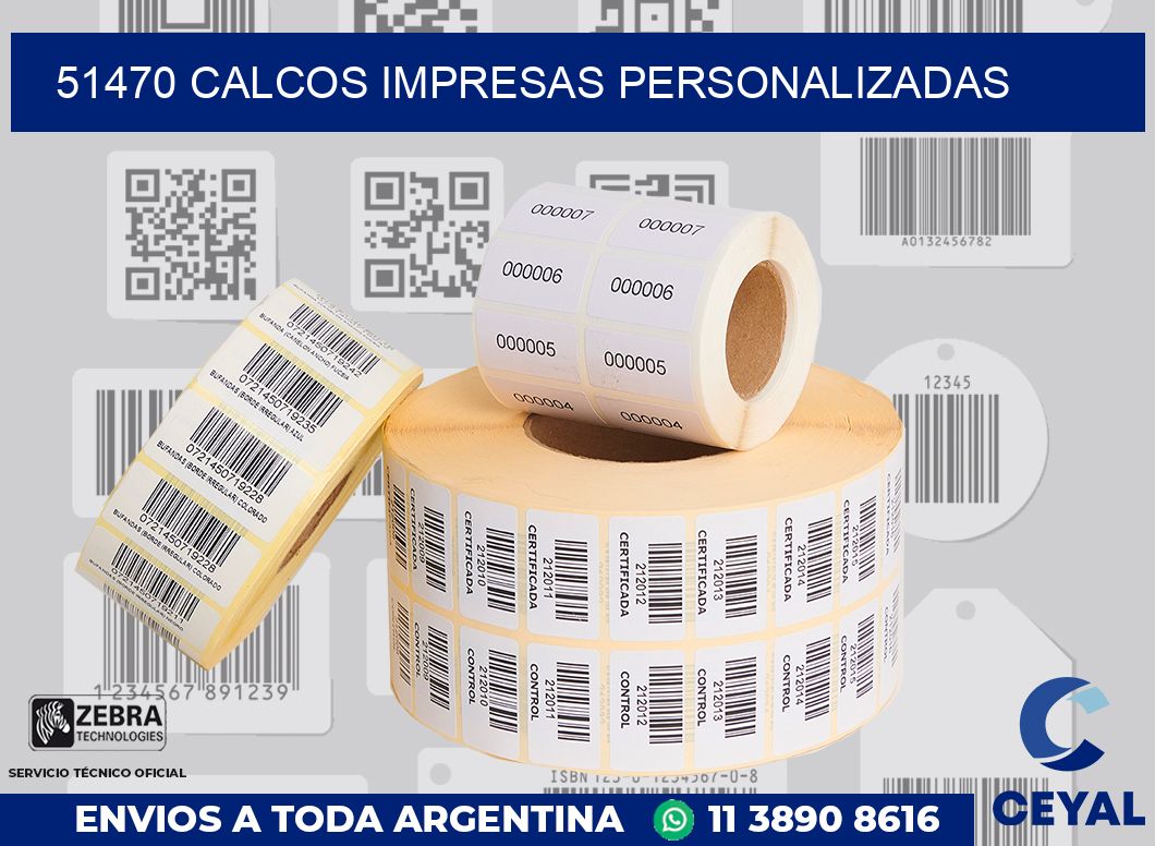 51470 CALCOS IMPRESAS PERSONALIZADAS