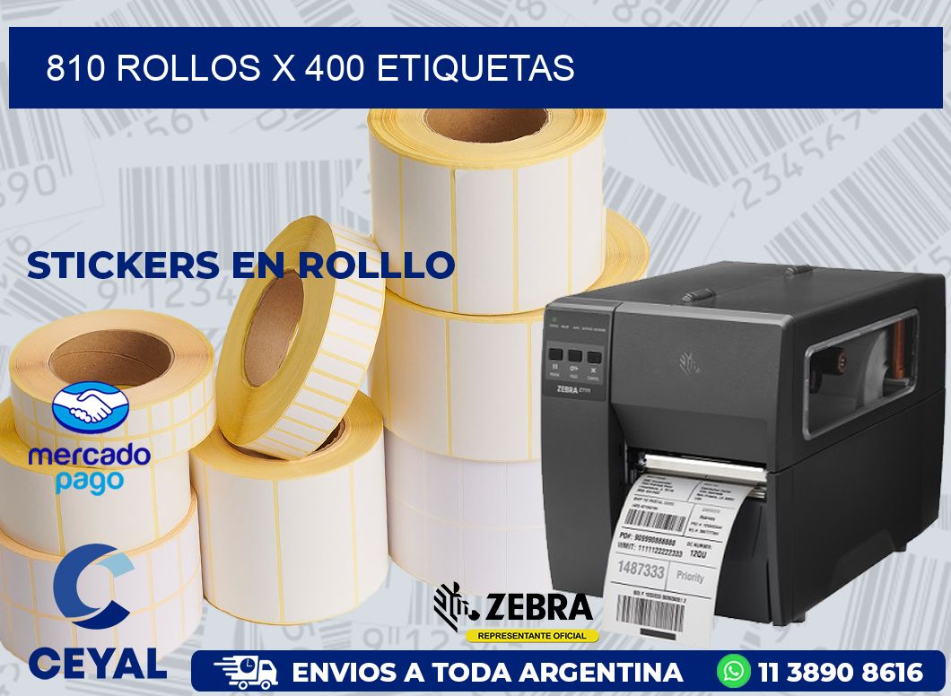 810 ROLLOS X 400 ETIQUETAS