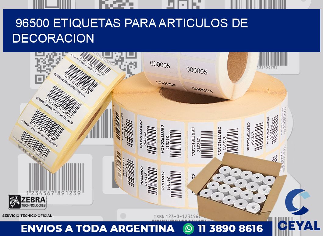 96500 ETIQUETAS PARA ARTICULOS DE DECORACION
