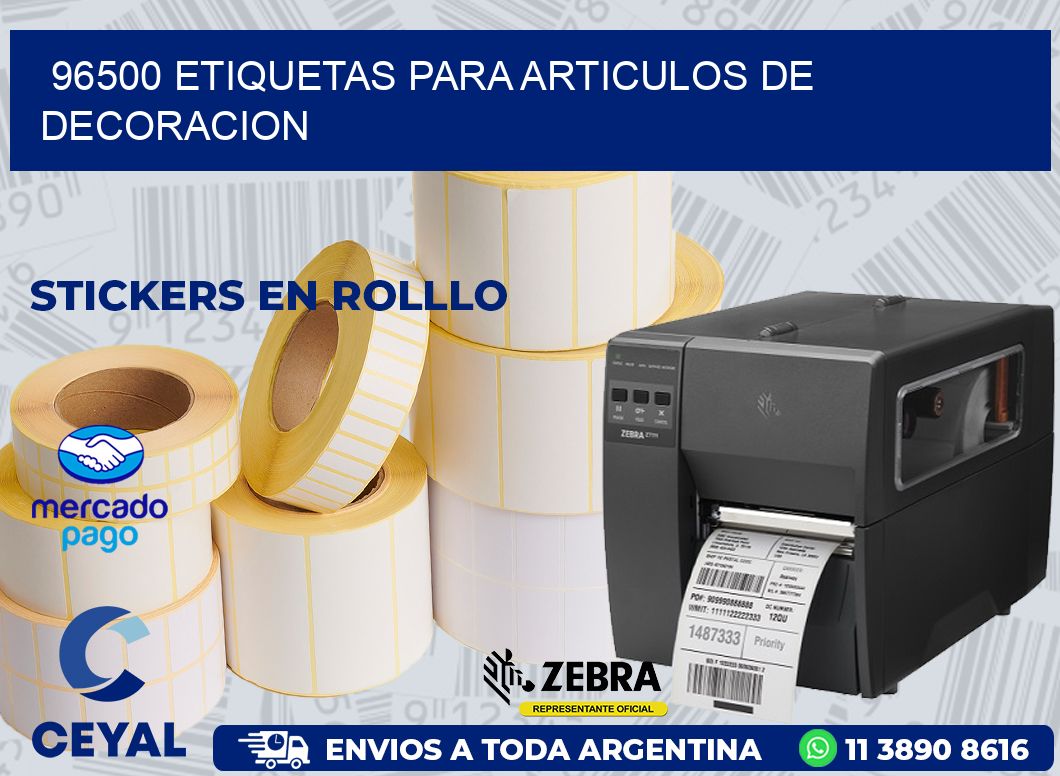 96500 ETIQUETAS PARA ARTICULOS DE DECORACION
