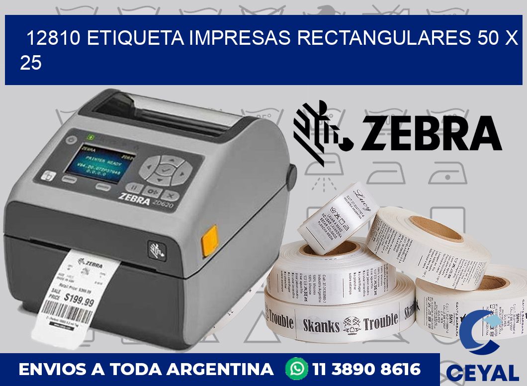 12810 ETIQUETA IMPRESAS RECTANGULARES 50 X 25