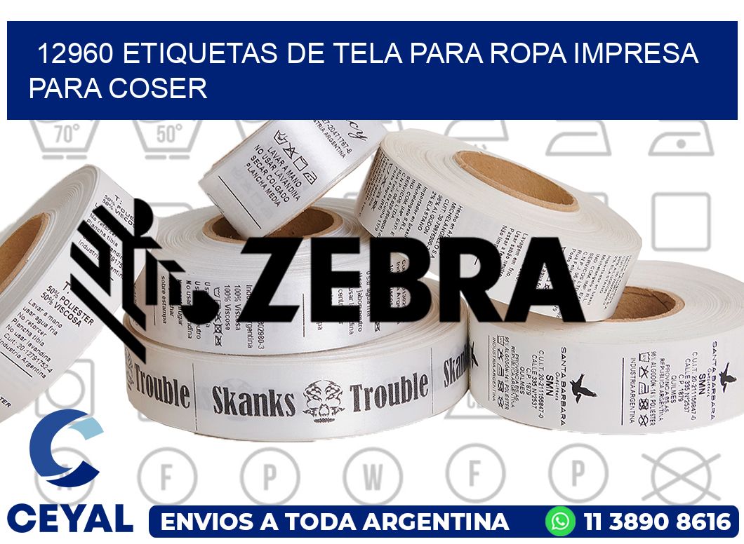 12960 ETIQUETAS DE TELA PARA ROPA IMPRESA PARA COSER