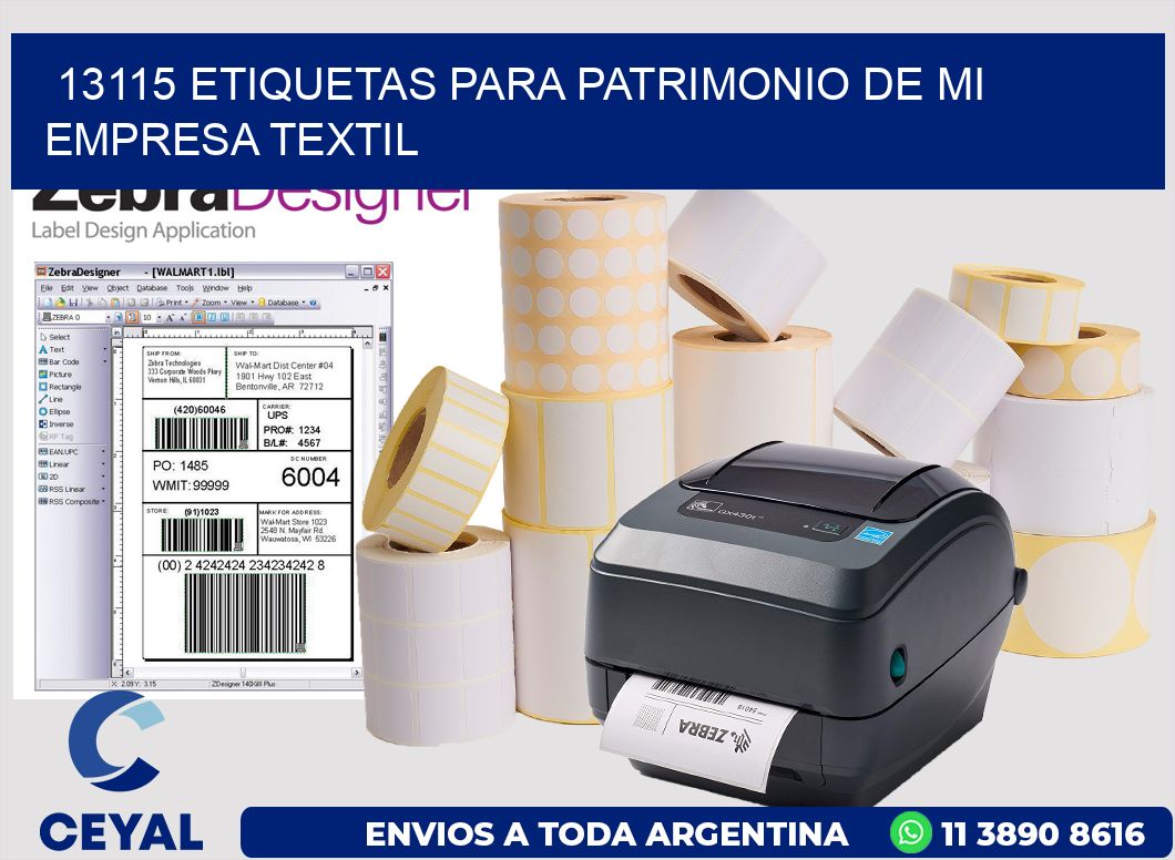 13115 ETIQUETAS PARA PATRIMONIO DE MI EMPRESA TEXTIL