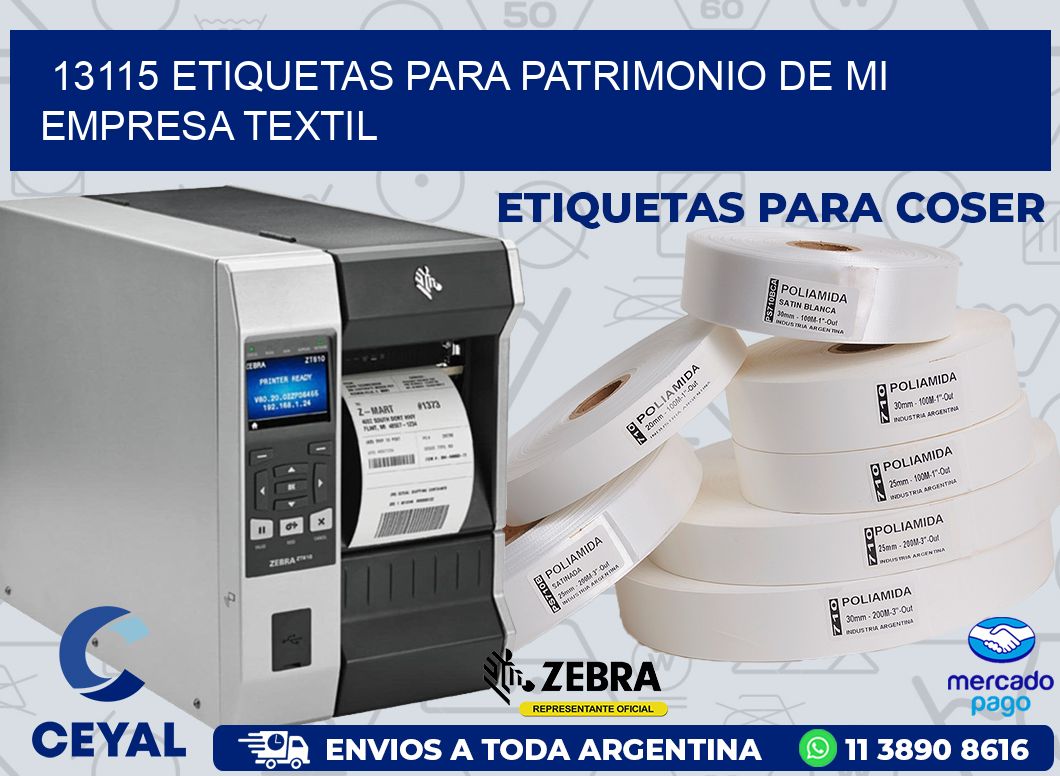 13115 ETIQUETAS PARA PATRIMONIO DE MI EMPRESA TEXTIL