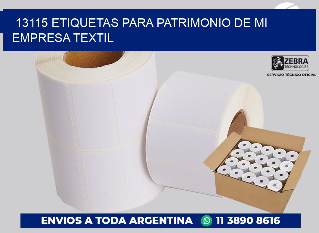 13115 ETIQUETAS PARA PATRIMONIO DE MI EMPRESA TEXTIL