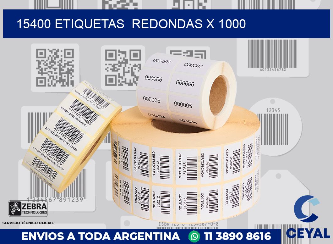 15400 etiquetas  redondas x 1000