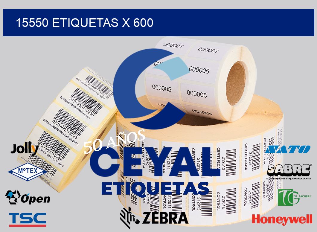 15550 Etiquetas x 600