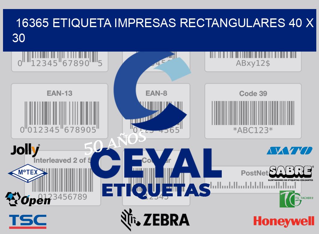 16365 ETIQUETA IMPRESAS RECTANGULARES 40 X 30