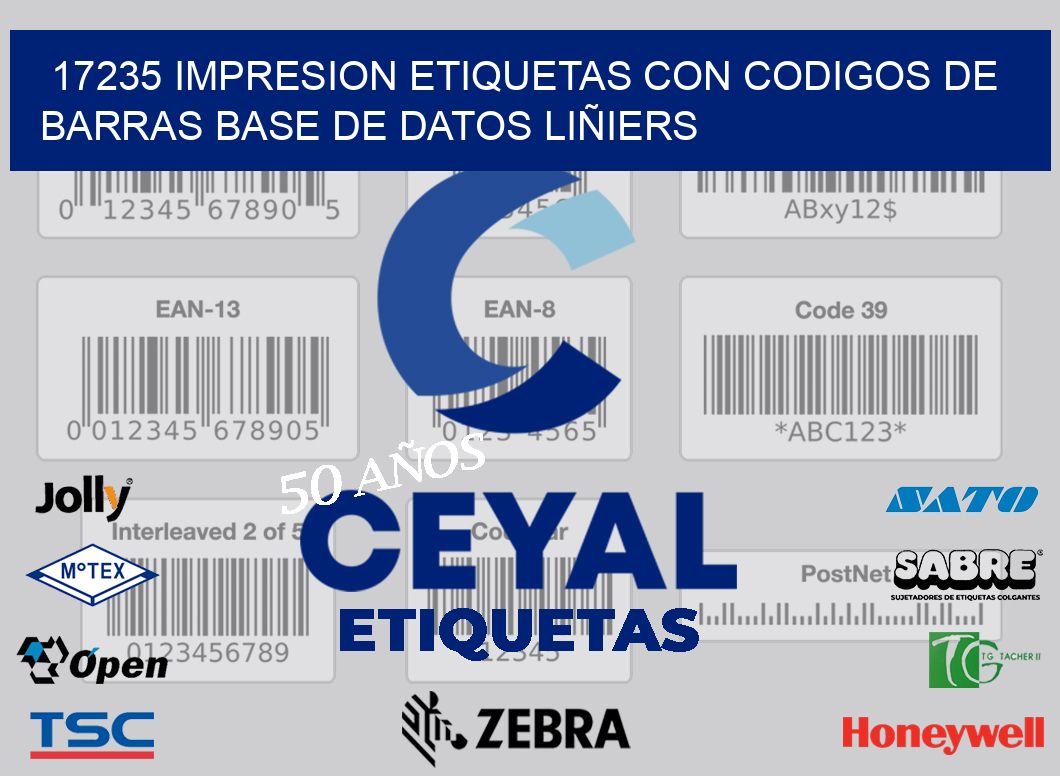 17235 IMPRESION ETIQUETAS CON CODIGOS DE BARRAS BASE DE DATOS LIÑIERS