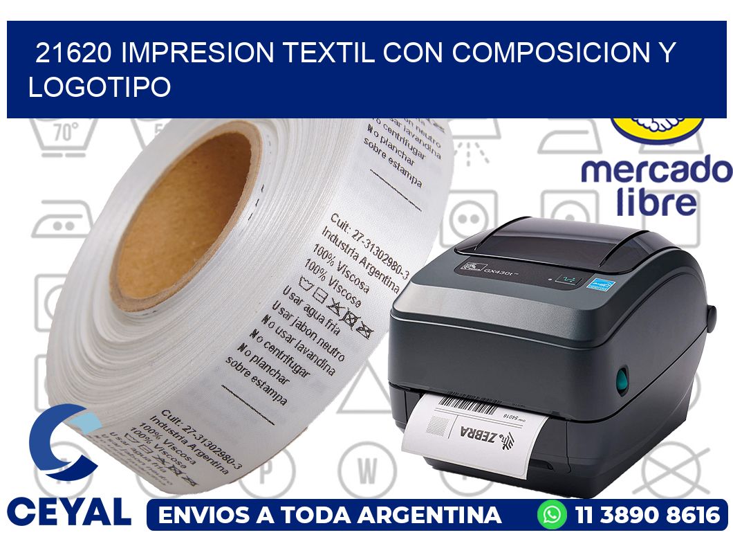 21620 IMPRESION TEXTIL CON COMPOSICION Y LOGOTIPO