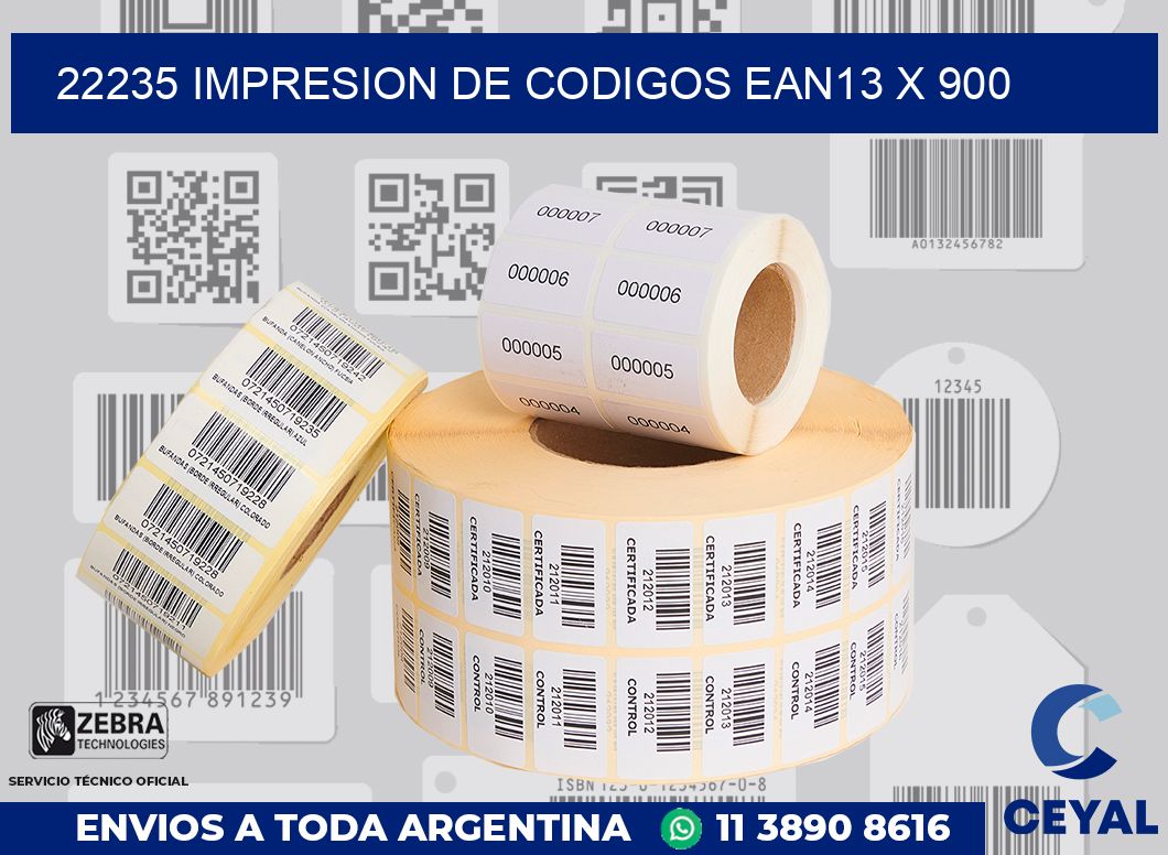 22235 impresion de codigos EAN13 x 900