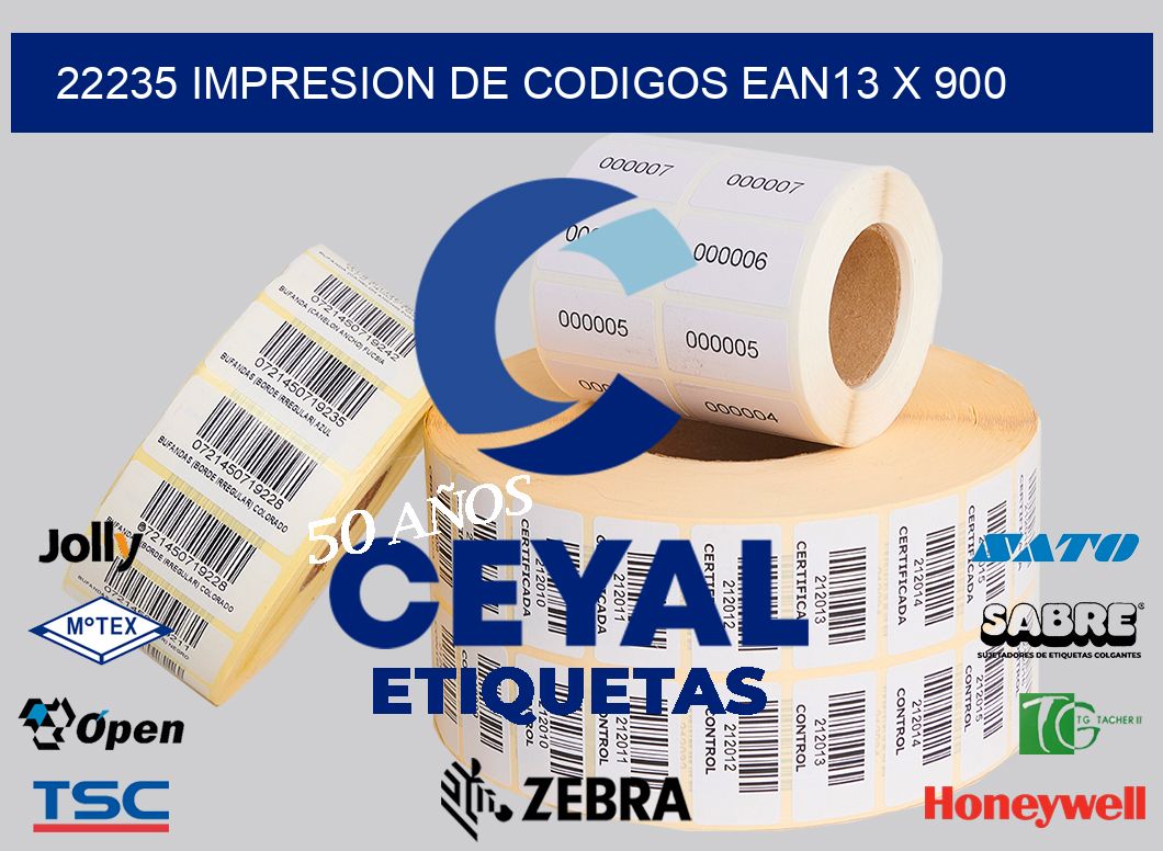 22235 impresion de codigos EAN13 x 900