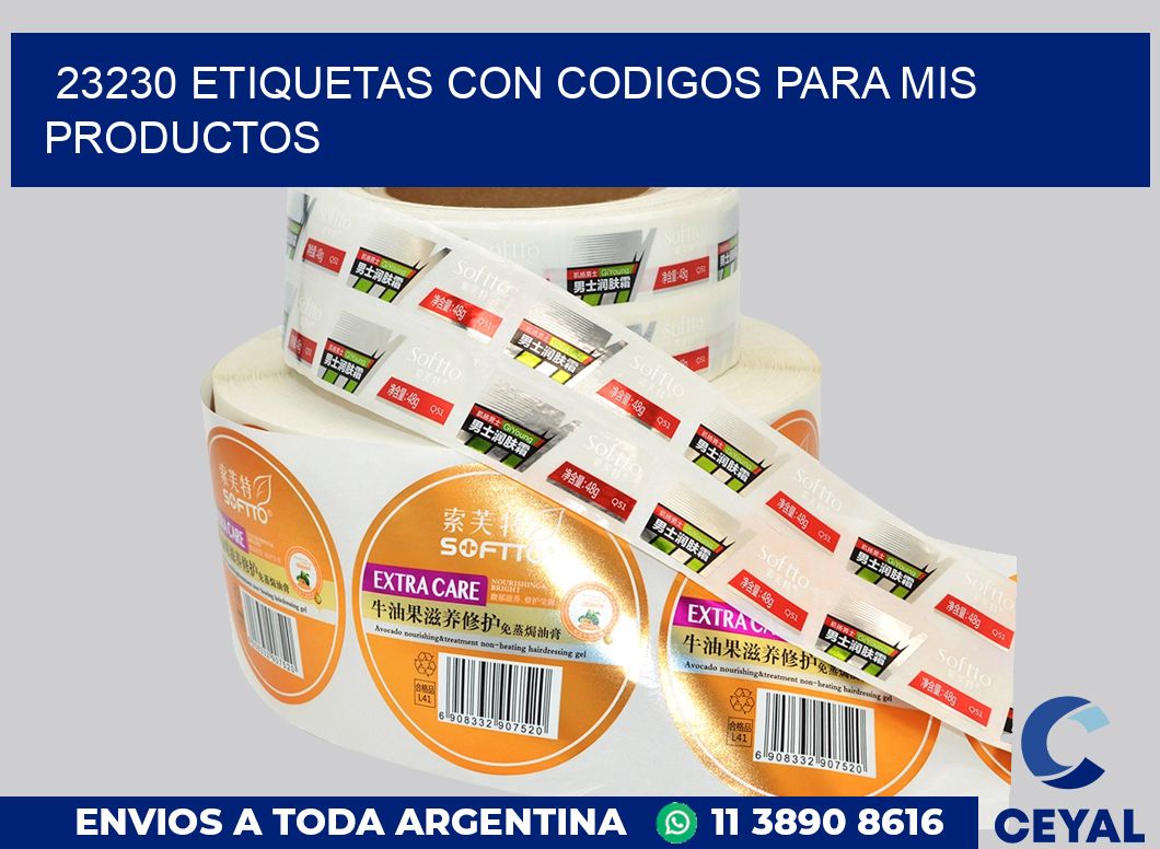 23230 ETIQUETAS CON CODIGOS PARA MIS PRODUCTOS