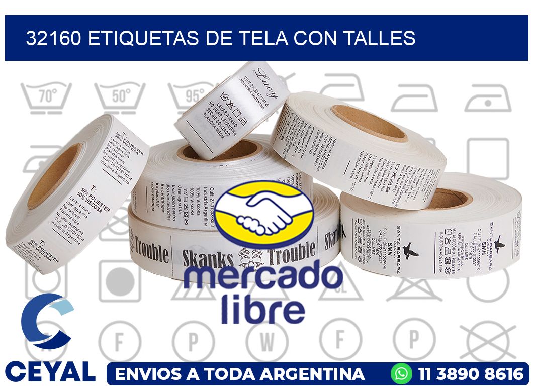 32160 ETIQUETAS DE TELA CON TALLES