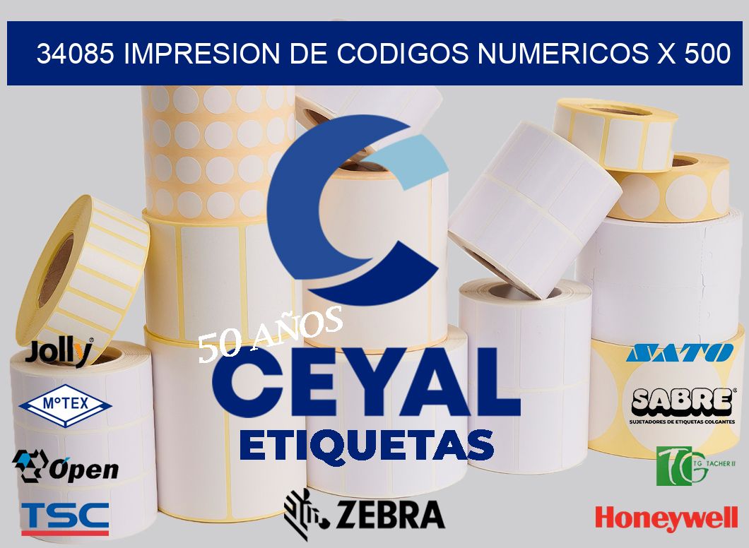 34085 impresion de codigos numericos x 500