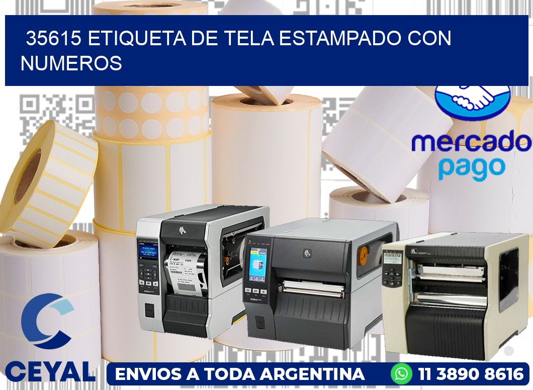 35615 ETIQUETA DE TELA ESTAMPADO CON NUMEROS
