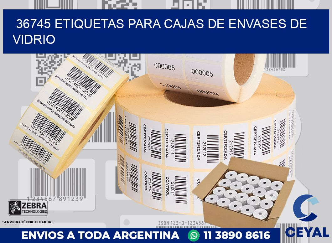 36745 ETIQUETAS PARA CAJAS DE ENVASES DE VIDRIO