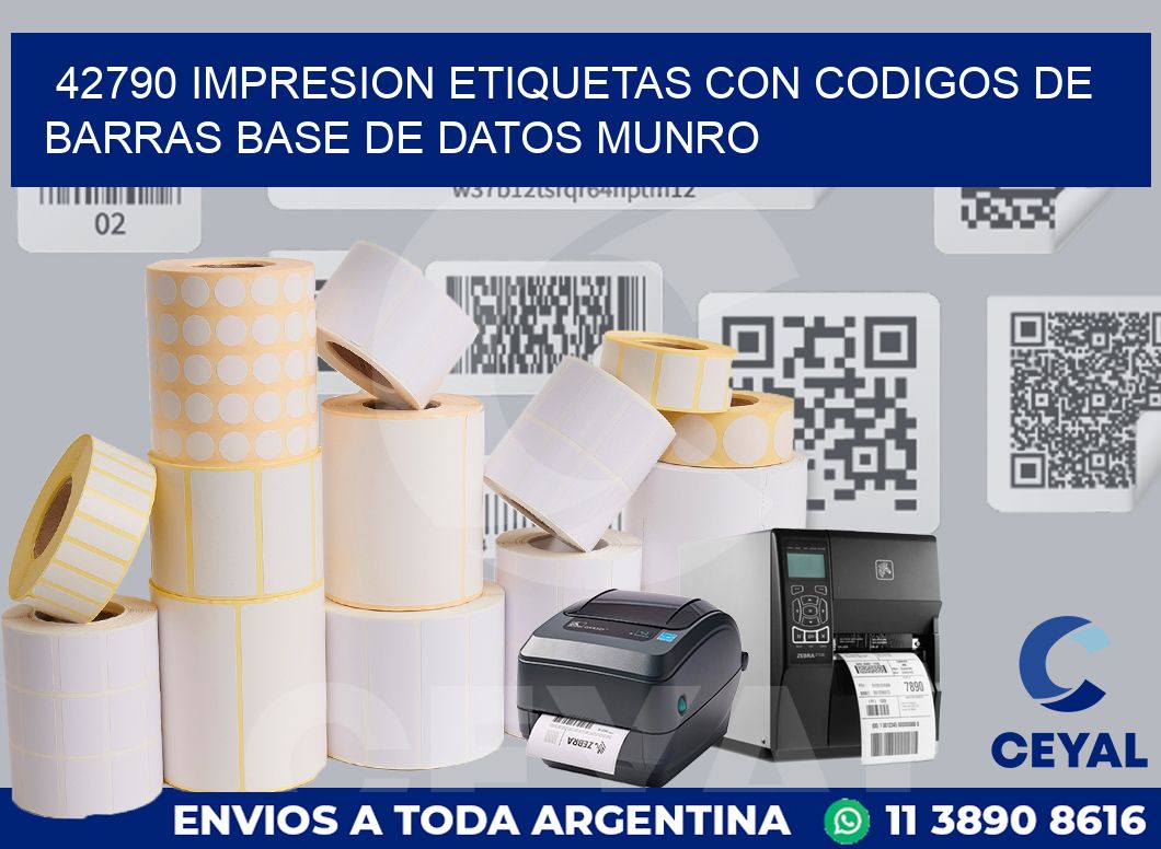 42790 IMPRESION ETIQUETAS CON CODIGOS DE BARRAS BASE DE DATOS MUNRO