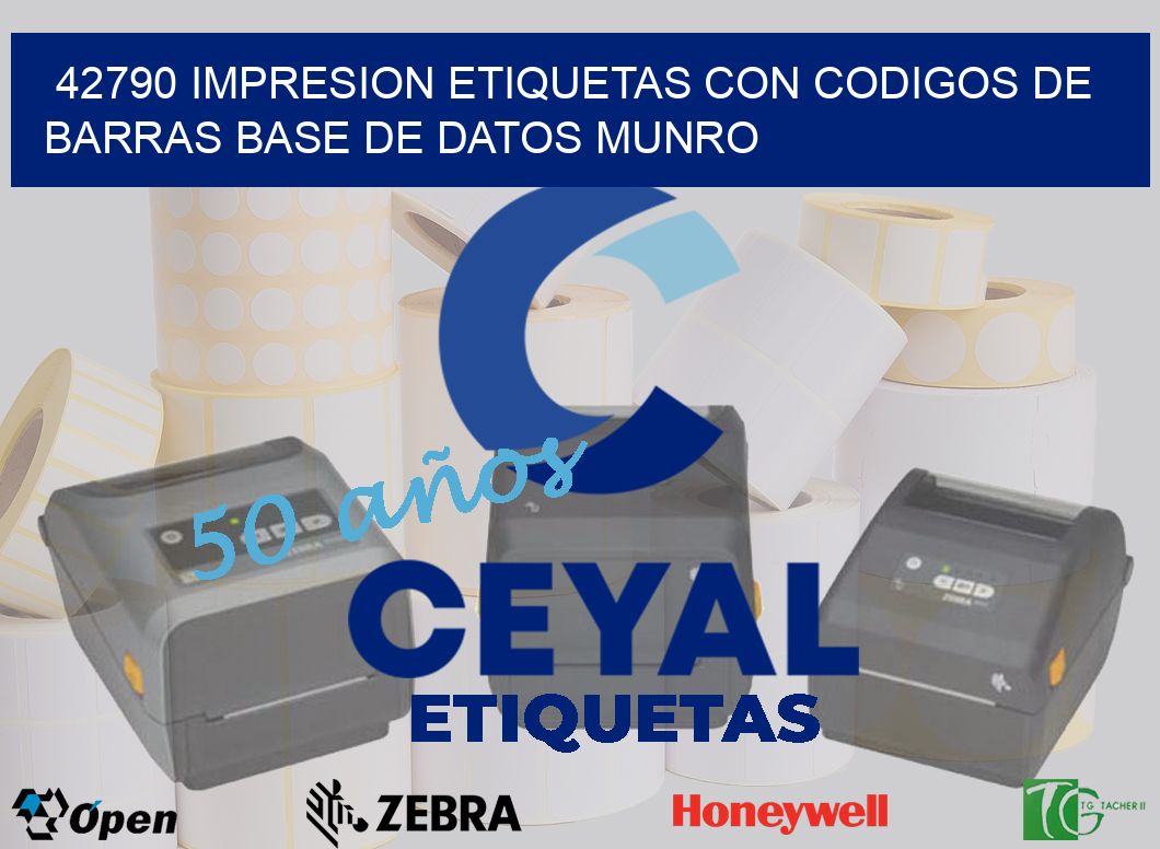 42790 IMPRESION ETIQUETAS CON CODIGOS DE BARRAS BASE DE DATOS MUNRO