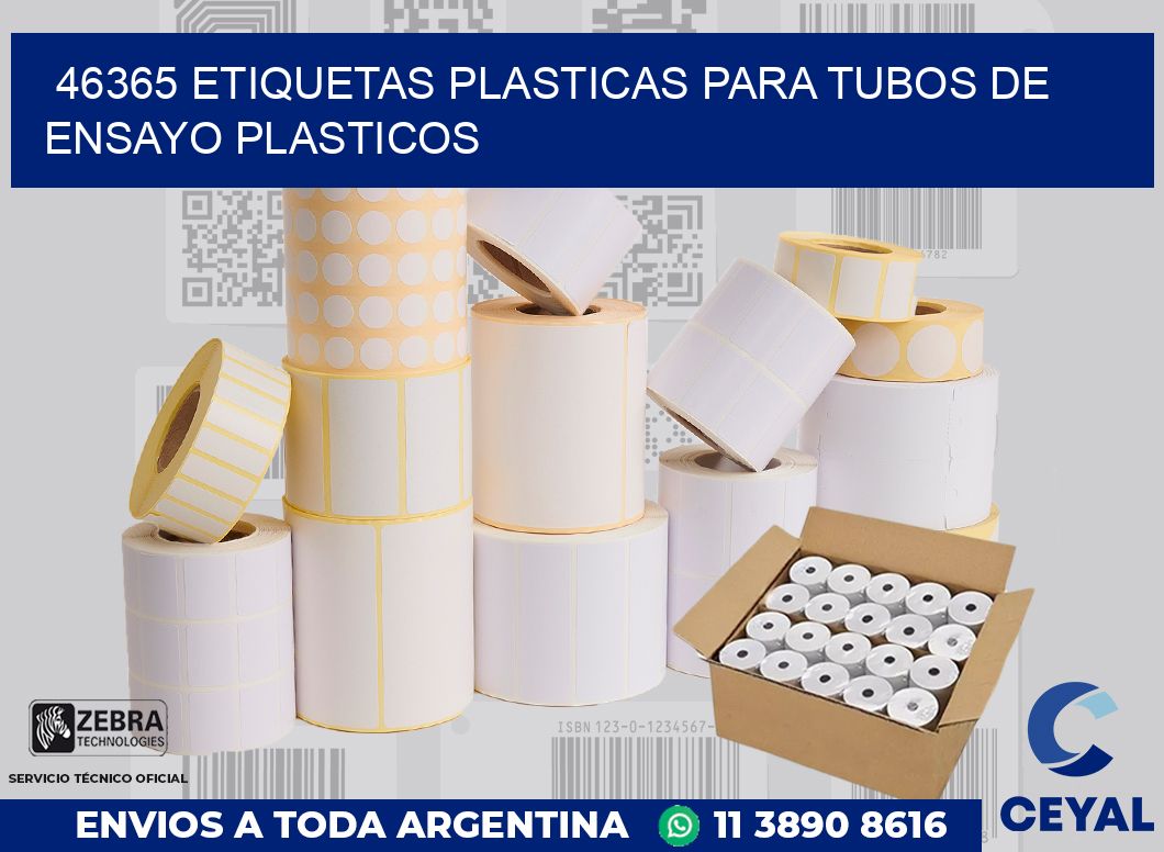 46365 ETIQUETAS PLASTICAS PARA TUBOS DE ENSAYO PLASTICOS