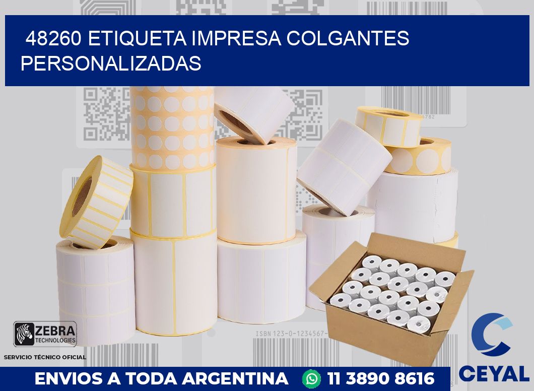 48260 ETIQUETA IMPRESA COLGANTES PERSONALIZADAS