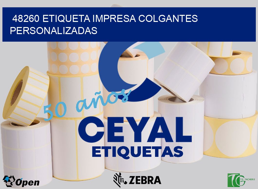 48260 ETIQUETA IMPRESA COLGANTES PERSONALIZADAS