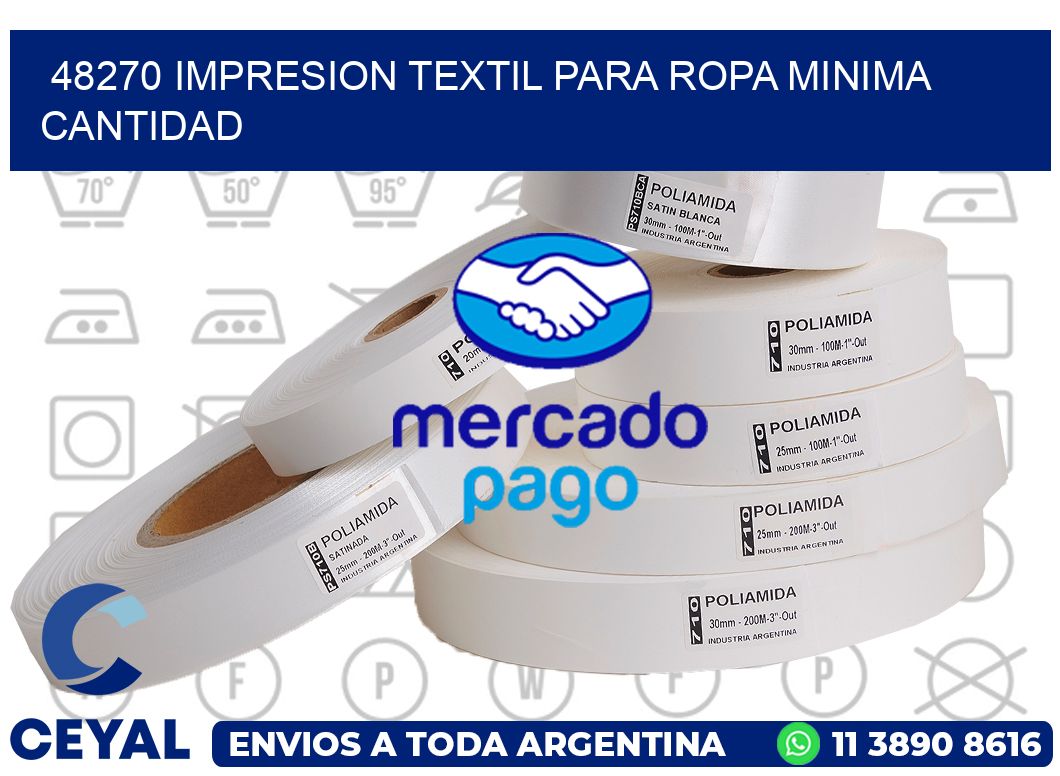 48270 IMPRESION TEXTIL PARA ROPA MINIMA CANTIDAD