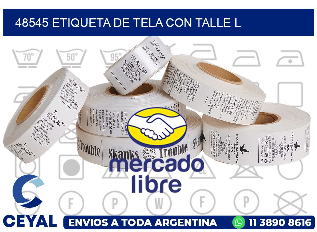 48545 ETIQUETA DE TELA CON TALLE L