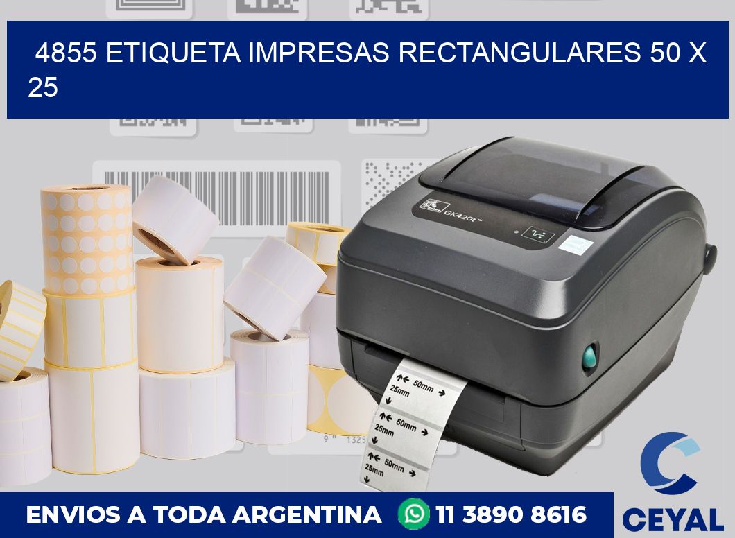 4855 ETIQUETA IMPRESAS RECTANGULARES 50 X 25
