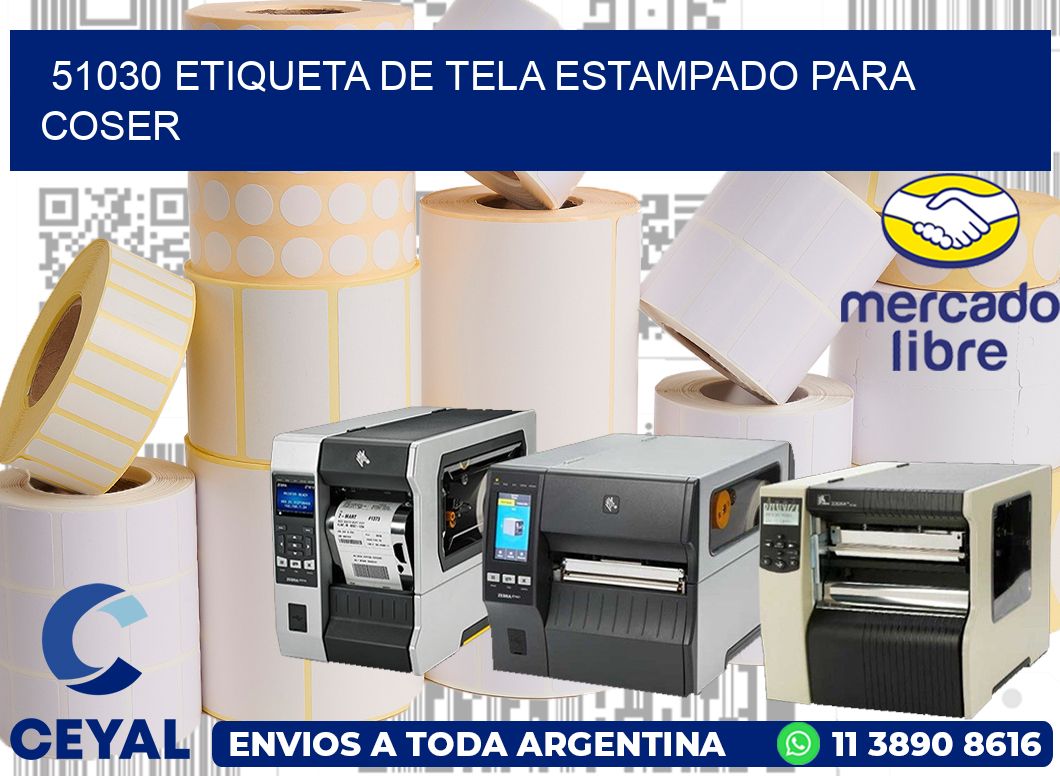 51030 ETIQUETA DE TELA ESTAMPADO PARA COSER