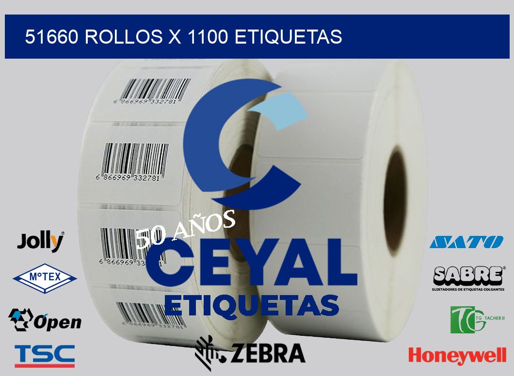 51660 Rollos x 1100 etiquetas