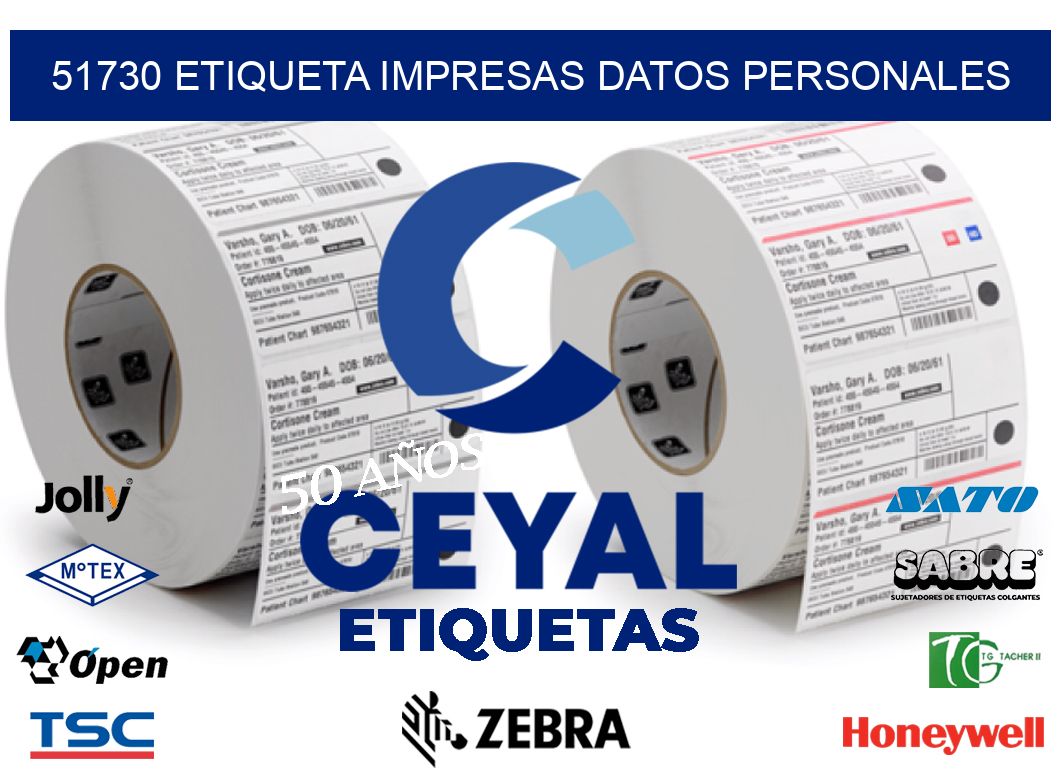 51730 ETIQUETA IMPRESAS DATOS PERSONALES