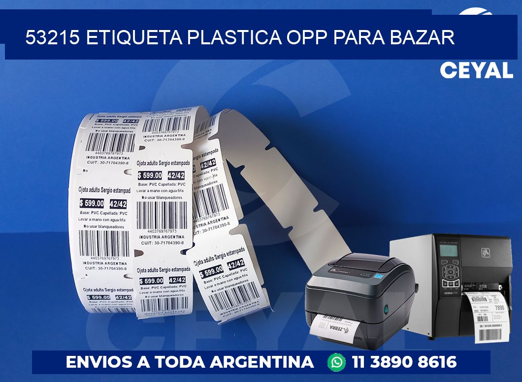 53215 ETIQUETA PLASTICA OPP PARA BAZAR