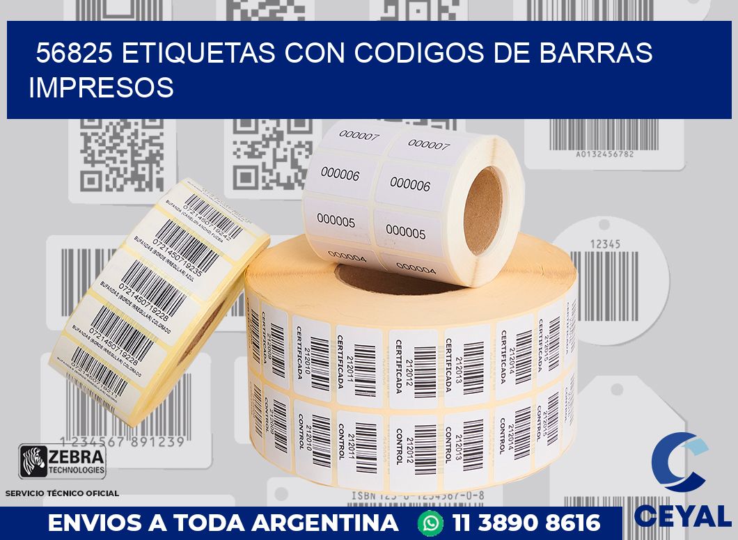 56825 ETIQUETAS CON CODIGOS DE BARRAS IMPRESOS